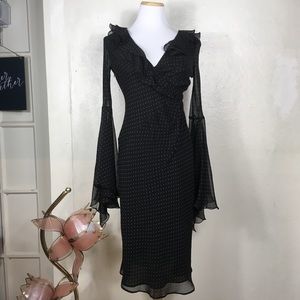 Express Silk Polka Dot Midi Dress